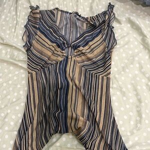 y2k vintage keyhole asymmetrical top